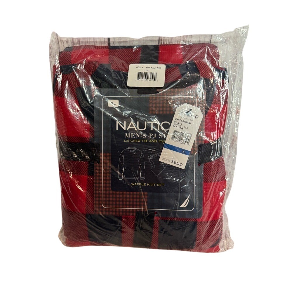 Nautica Men's Red Plaid PJ Set